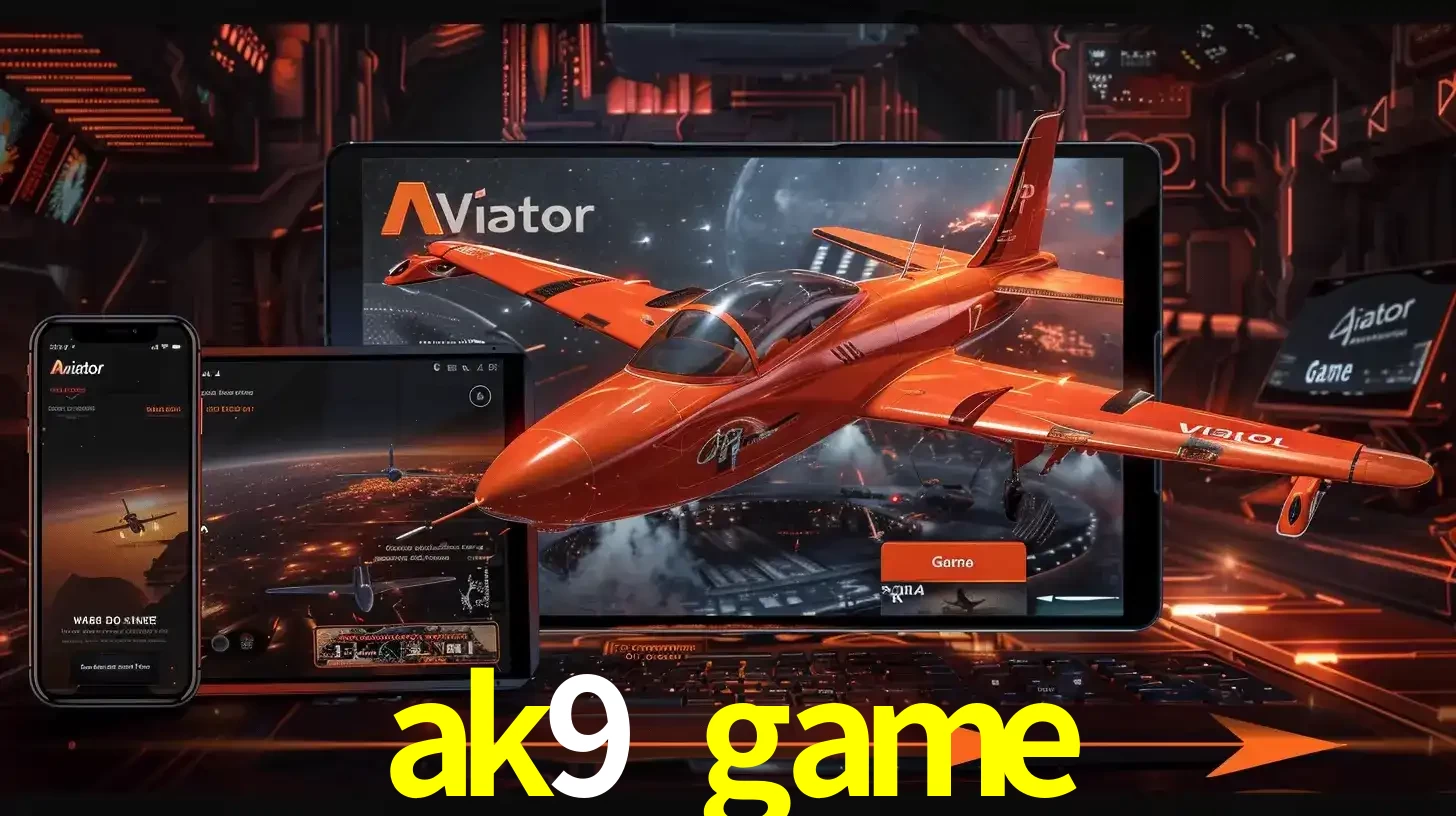 Apresentação tecnológica do jogo Aviator com um avião saindo da tela de um tablet, demonstrando a experiência imersiva em múltiplos dispositivos no ak9 game.